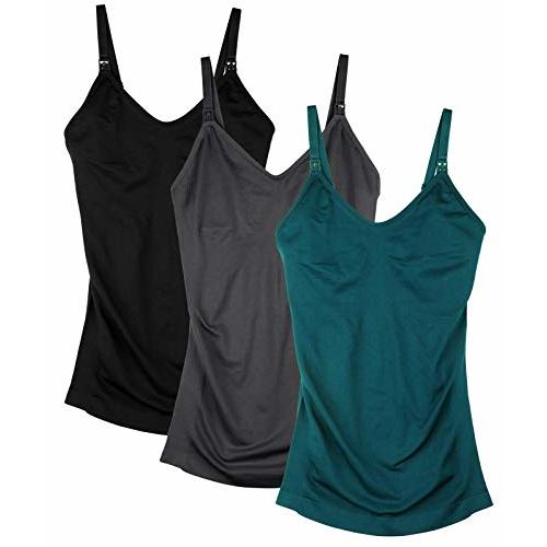 DAISITY Womens Maternity Nursing Tank Cami for Breastfeeding with Adjustable Straps