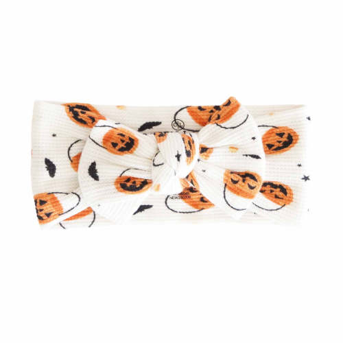 Trick or Treat Bamboo Waffle Knit Large Bow Headwrap