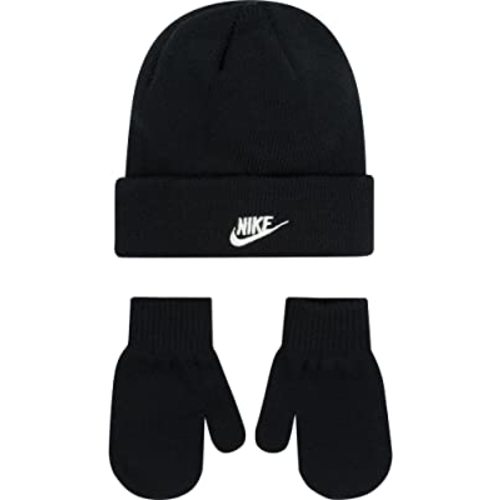 Nike Baby Boys Beanie and Mittens 2 Piece Set (B(6A2961-023)/W, 12-24 Months)