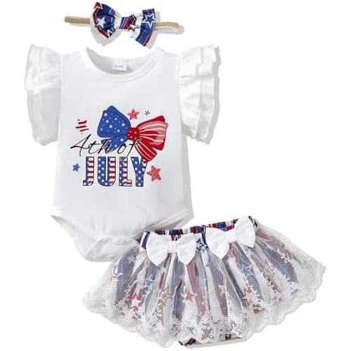 Mioglrie Clothes Girl Newborn Girl Outfits Infant Baby Girl Clothes Summer Romper Dress Shorts Set