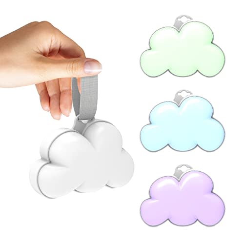Pure Enrichment® PureBaby® Cloud Portable Sound Machine and Night Light - 15 Soothing Sounds, Travel Friendly, Battery Operated, Ideal for Baby and Kids on The Crib, Stroller, Headrest, and More