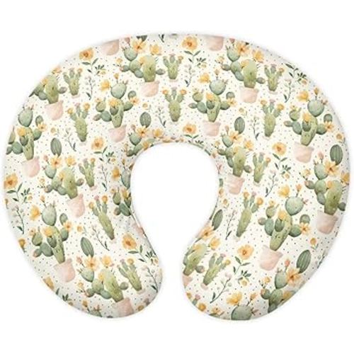 Cactus Nursing Pillow Cover Mushrooms Stretchy Removable Cover for Breastfeeding Pillows Cactus Soft Comfortable Slipcover Snug Fits On Infant Nursing Pillow