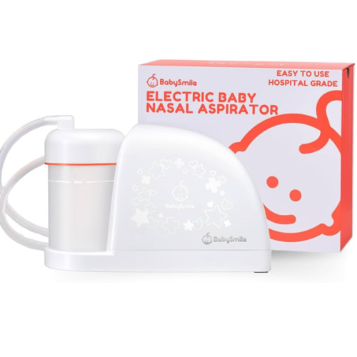 Amazon.com: BabySmile | Electric Baby Nasal Aspirator | Hospital Grade Nose Suction for Newborn | 3 Suction Level Snot Sucker for Toddlers | Boogers/Mucus (Large) : Baby