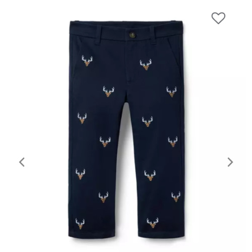 Boy Echo Blue Embroidered Deer Pant by Janie and Jack