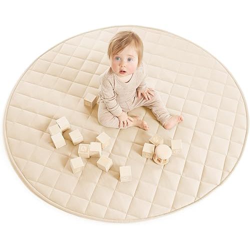 Stylish Baby Play Mat - Soft Cotton Crawling Mat Creates a Great Play Gym Area for Your Baby Boy or Girl - The Perfect Foldable Tummy Time Floor Playmat That Fits Nicely with Any Kids Playroom Decor