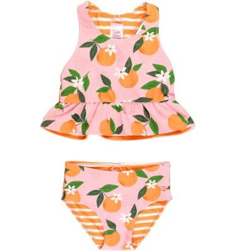 Rufflebutts Reversible Peplum Tankini - Orange You The Sweetest, Size: 3-6m