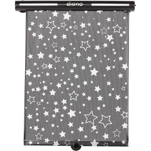 Diono Starry Night Car Window Shade for Baby, Retractable Car Sun Shade for Blocking Sun Glare, UV Rays with Glow in The Darks Stars, Black