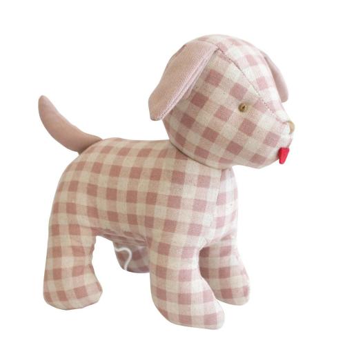 Musical Puppy Rose Check Linen
