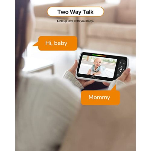 Baby Monitor – 5” Large Display Video Baby Monitor with Remote Pan-Tilt-Zoom |Infrared Night Vision, Temperature Display, Lullaby, Two Way Audio |960ft Range Baby Monitor with Camera and Audio - 650