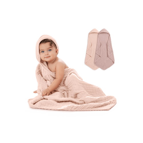 Hooded Baby Towels - 6 Layers, Pack of 2