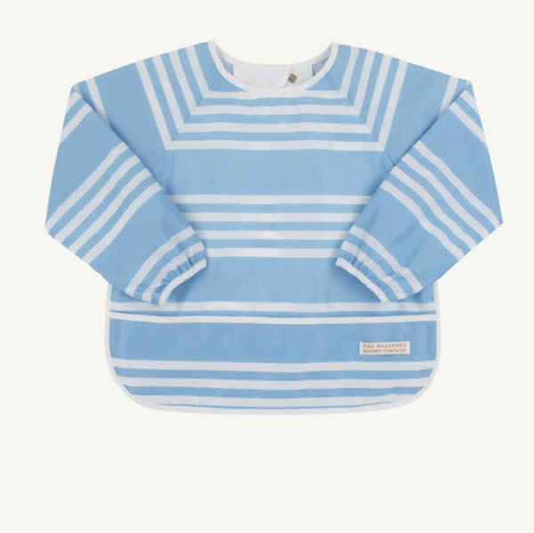 Baby Boy Bib - Striped Biscuit Bib | Absorbent Drool Bib