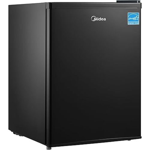 Midea WHS-87LB1 Refrigerator, 2.4 Cubic Feet, Black