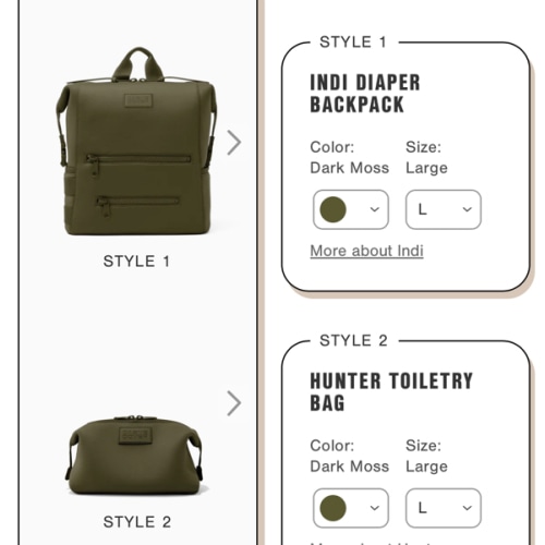 Parent Kit: Diaper Bag + Toiletry Bag, Dark moss