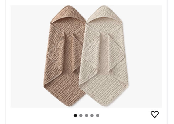Amazon.com: Yoofoss Hooded Baby Towels for Newborn 2 Pack 100% Muslin Organic Cotton Baby Bath Towel with Hood for Babies, Infant, Toddler and Kids, 32x32Inch, Soft and Absorbent Newborn Essential, Beige&Coffee