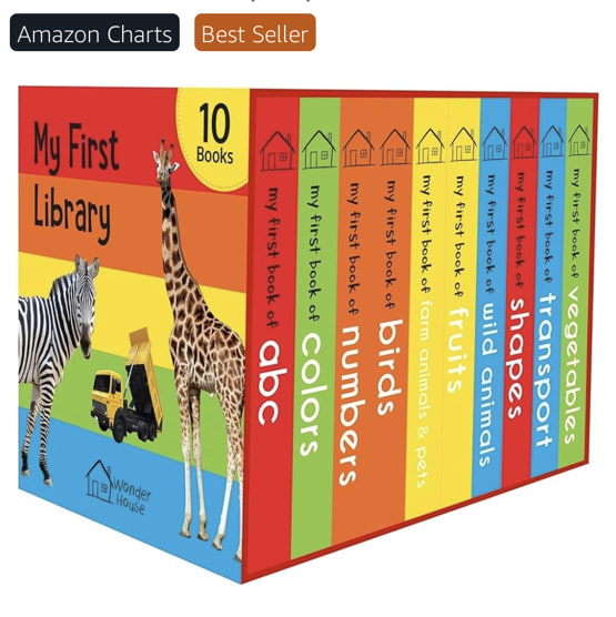 My First Library: Boxset of 10 Board Books for Kids