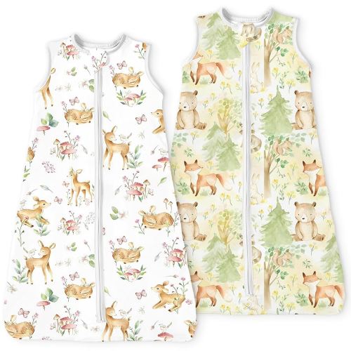 Baby Sleep Sack 6-12-15 Months Light Wearable Blanket for Babies with 2-Way Zippers, 0.5 TOG Premium Soft Breathable Sleeping Bag for Baby Boys Girls 2-Pack