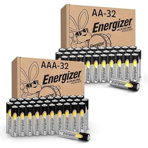 Energizer Alkaline Power AA Batteries and Alkaline Power AAA Batteries Variety Pack, 32 AA and 32 AAA Batteries, 64 Count
