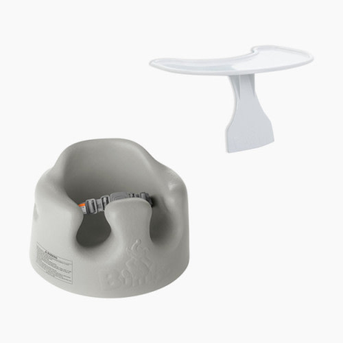 Bumbo Floor Seat & Play Tray Bundle - Cool Grey