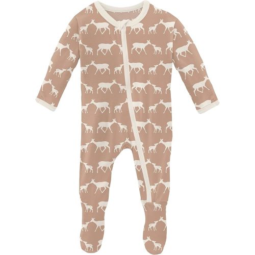 KicKee Print Footies with Zipper, Super Soft One-Piece Jammies, Sleepwear for Babies and Kids, Fall 1 Collections