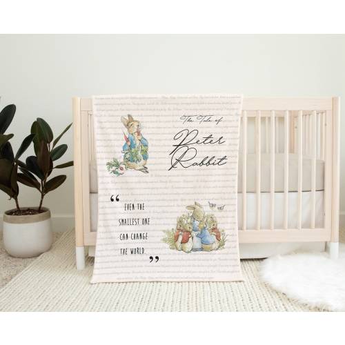 Peter Rabbit Baby Blanket, Peter Rabbit Nursery Baby Gift, Peter Rabbit Baby Shower, Beatrix Potter Minky Blanket, Bunny Rabbit Small Blanky