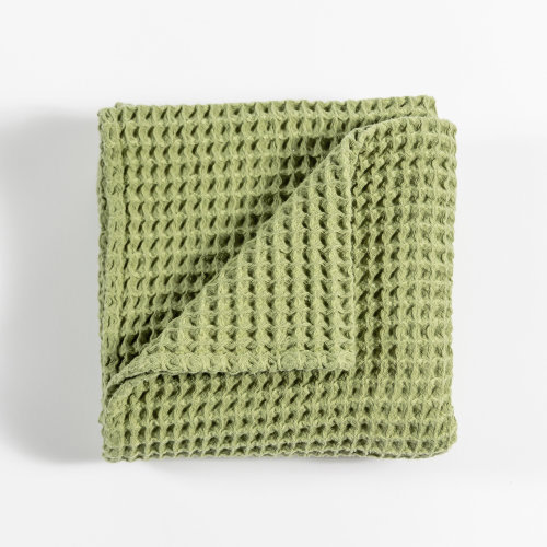 Waffle Baby Blanket in Olive Green