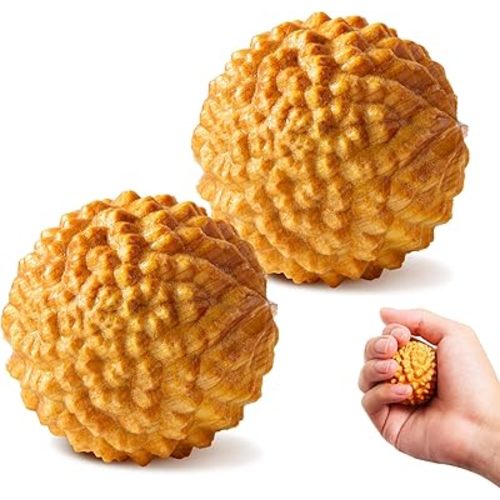 Wooden Massage Ball - 2pcs Acupressure Ball for Natural Labor and Delivery Essentials, Birthing Comb, Labor Comb Spiky Massage Ball Stress Relief