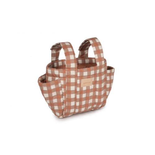 Hyde Park stroller organizer Terracotta Checks | Nobodinoz | TOCTOC Kids Store