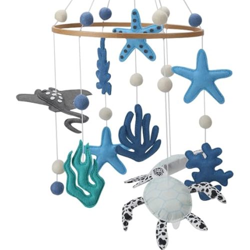 Under The Sea Baby Mobile Ocean Baby Crib Mobile Ocean Coastal Nursery Decor Starfish Turtle Corals