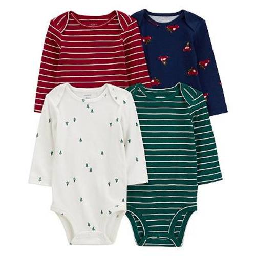 Baby Boy Carter's 4-Pack Long Sleeve Holiday Bodysuits