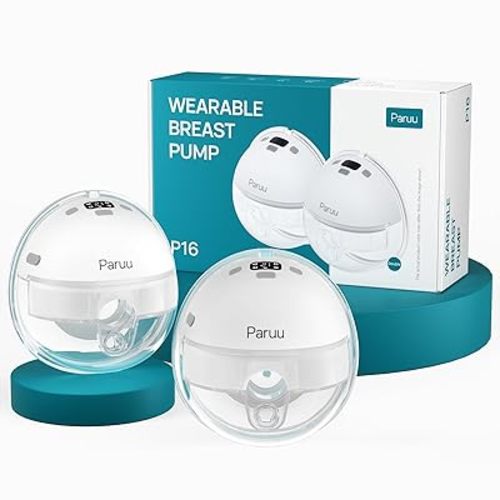 Paruu P16 Hands-Free Wearable Breast Pump, Electric Breast Pump Strong Suction, Low Noise, 4 Modes & 12 Levels, Portable Breast Pump - 19/21/24mm Insert/Flange, 2 Pack (White)