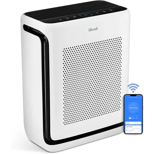 LEVOIT Air Purifiers for Home Large Room Up to 1800 Ft² in 1 Hr with Washable Filters, Air Quality Monitor, Smart WiFi, HEPA Sleep Mode for Allergies, Pet Hair, Pollen in Bedroom, Vital 200S-P, White