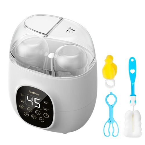 Baby Bottle Warmer, Bottle Sterilizer, 7-in-1 Fast Bottle Warmer Food Heater & Defros, White