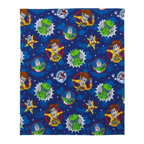 Toy Story Toddler Bed Kids' Blanket: Disney Buzz Lightyear & Woody Microfiber Throw, Multicolor, Standard Crib/Toddler