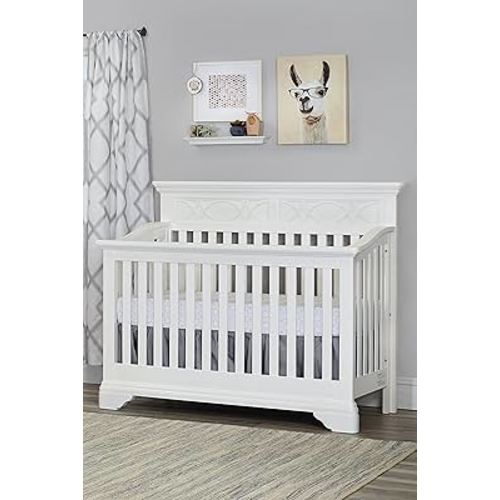 Baby Cache Haven Hill 4-in-1 Convertible Baby Crib in White Lace
