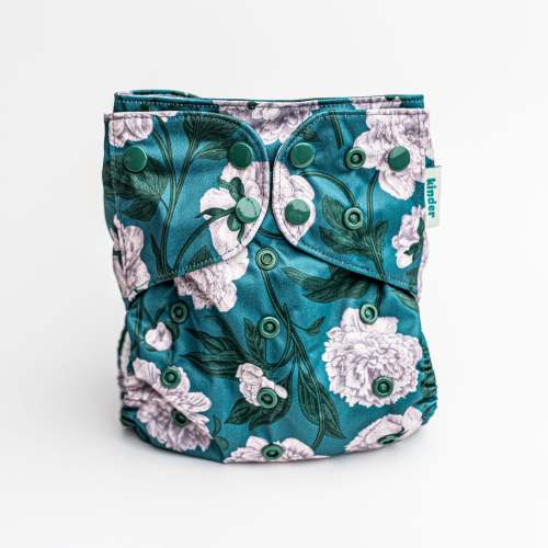 Floral: Essentials Pocket Cloth Diaper with Athletic Wicking Jersey, Grows with your Baby