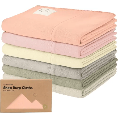 Organic Burp Cloths Baby Girl, Boy - 6-Pack Large Baby Burp Cloths, Super Absorbent Burping Cloths for Babies, Soft & Plush Cotton Burp Cloth, Spit Up Burp Rags, Newborn Burp Clothes (Embrace)