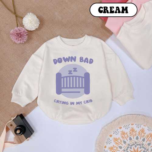 Down bad crying in my crib Baby Romper, new baby gift, Funny Baby Bodysuit, Baby Announcement, Cute Newborn Outfit, baby shower gift