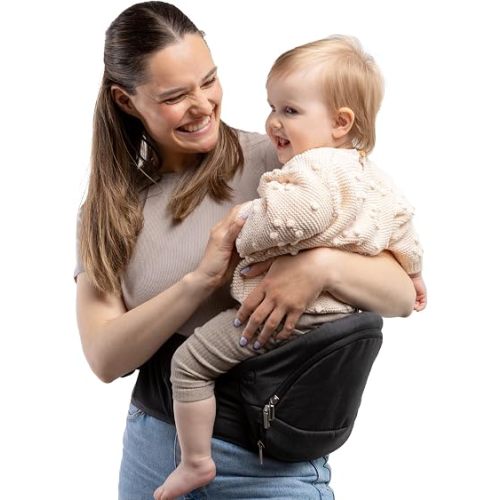 Beco Foldable Hip Seat Baby Carrier, Newborn to Toddler, 4-in-1, Black