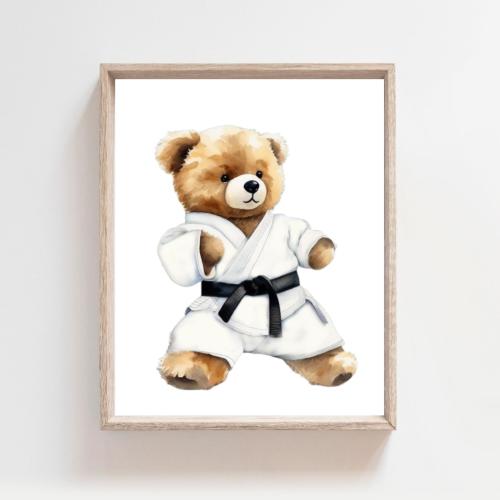Karate Print, Judo Poster, Taekwondo, Martial Arts Print, Sport Poster, Kids Room Decor, Neutral Nursery, Sports Decor, Black Belt Prints
