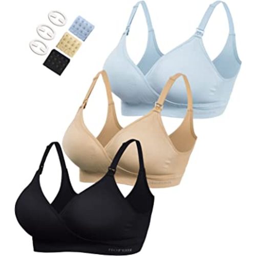 HOFISH Women's Maternity Pregnancy Seamless Breastfeeding Bras No Underwire