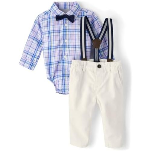 The Children's Place baby-boys And Newborn Button Down Shirt and Pants, 2 Piece Outfit