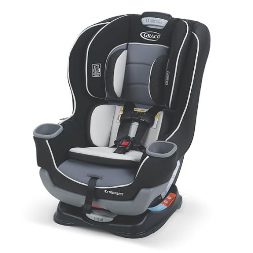 Graco Extend2Fit Convertible Baby Car Seat, Rear and Forward Facing, Adjustable Extension Panel for Extra Legroom, Gotham