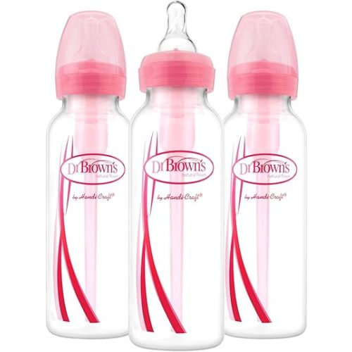 Dr. Brown's Options Narrow Bottles, 3 Pack, 8 ounce, Pink