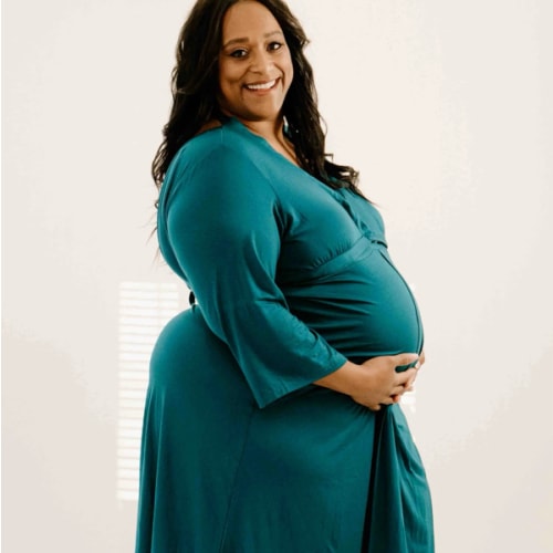 Lila Labor & Postpartum Gown in Deep Teal