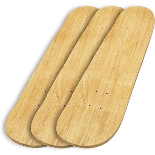 31"x 8" Blank Skateboard Decks,Natural,7-Layer Maple Double Tail Skateboard with Free Sandpaper, Great for Replacement,Art Painting and Home Decor