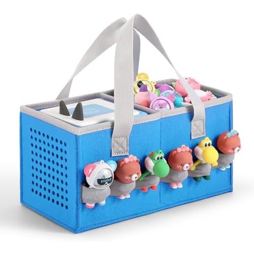 Carrying Case for Toniebox Starter Set and Tonies Figurines, Felt Organizer Travel Bag with Strap for Tonies Box, Travel Cloth Musical Toy Folding Bag for Toniebox Accessories