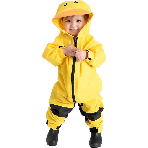 Cuddle Club One Piece Kids Rain Suit Waterproof Jacket Toddler Overalls, Duck 3T