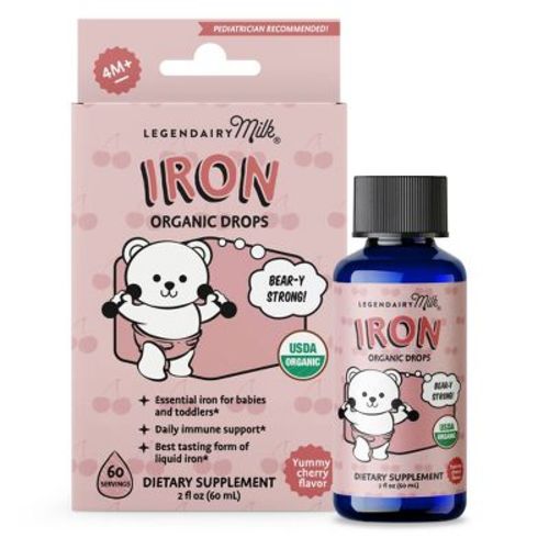 Legendairy Milk Organic Infant Iron Drops, Liquid Iron Supplement for Babies and Toddlers - 2 fl oz