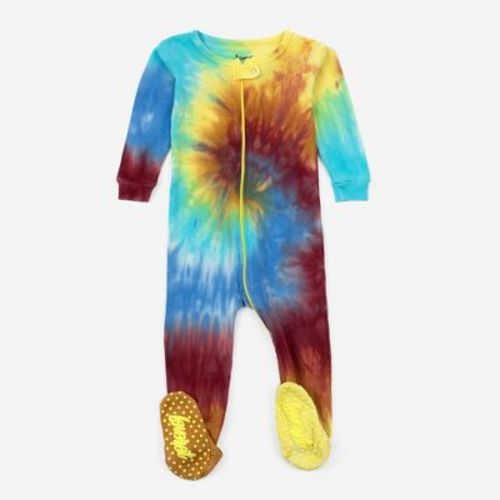 Leveret Footed Cotton Pajamas Tie Dye 1 Swirl 3-6 Month