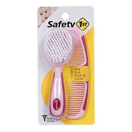 Safety 1st® 2 Piece Easy Grip Brush And Comb in Pink